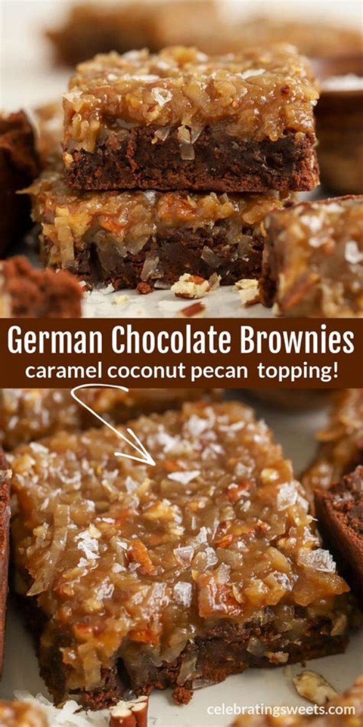 German Chocolate Brownies - Celebrating Sweets