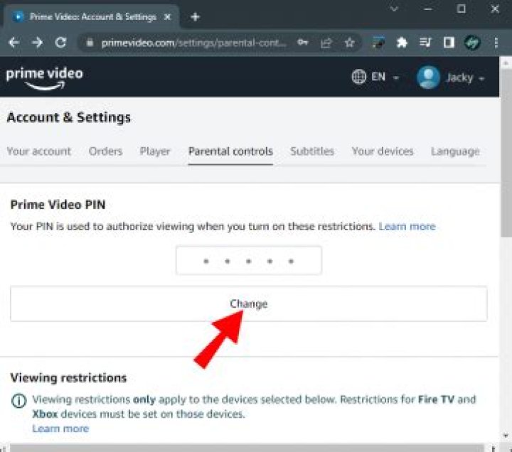 How to change amazon pin
