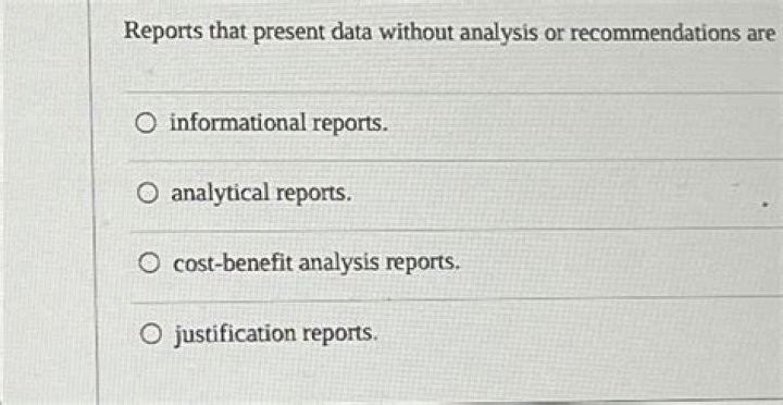 Which of the following types of report presents data without analysis or recommendations